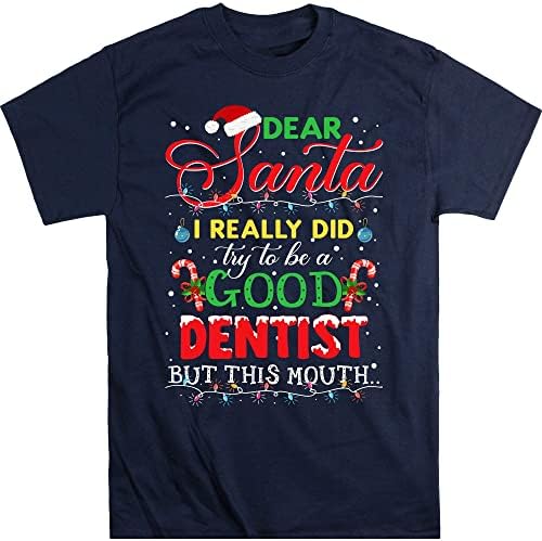 Moobla יקרה של רופא שיניים בסנטה חולצת חג מולד, חולצות רופאי שיניים, חולצת רופא שיניים לחג המולד,