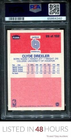 1986 Fleer 26 Clyde Drexler RC Hof Trail Blazer