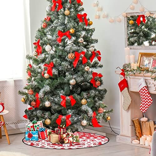 MNSRUU חצאית עץ חג המולד מחצלת עץ עץ עמיד למים להגנה על רצפה, קישוטים של איילים לחג המולד, 28.3