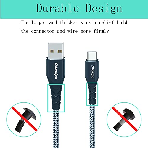 DHAXIPO USB-C ל- USB כבל 3A טעינה מהירה USB סוג C מטען CHARGER חוט קלוע תואם לסמסונג גלקסי S10