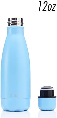 בקבוק מים מפלדת אל חלד BPA חופשי - מבודד ואקום, deaubotle - צורת קולה כפולה בקירות תרמוס - 24 שעות קרה, 12