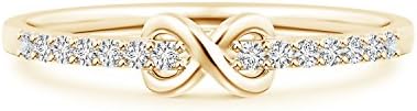 מעבדה עגולה איגניס טהורה יצרה עבורה טבעת הבטחת אינסוף יהלום בזהב מוצק 14 קראט / כסף סטרלינג 925-מתנות ליום האהבה