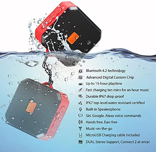 Tek Styz IPX7 רמקול תואם ל- Garmin Nuvi 55 שלך עם זמן משחק אטום למים 13 שעות, מקורה, חיצוני נסיעה 1500