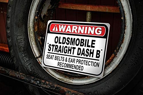 חגורת בטיחות של OldSmobile Straight B חגורת רכב מהיר, שלט מוסך מתכת, עיצוב קיר, שלט מכונית GM - 10x14 אינץ
