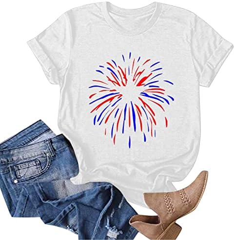 דגל קיץ אמריקאי נשים פטריוטי חולצות T