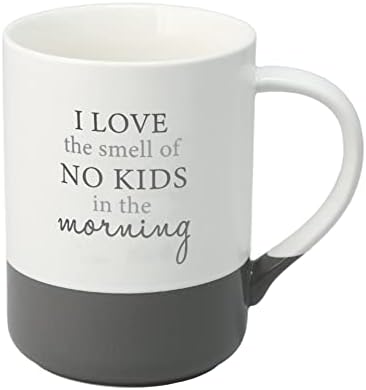 חברת מתנות ביתן - 18 גרם. כוס קפה גדולה - אני אוהבת את הריח של אין ילדים בבוקר. ספל אמא מצחיקה אבא הורים