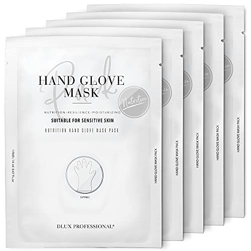 מסכת יד מקצועית-5 חבילות של 2 כפפות מסכת יד ריחניות מזינות, כפפות לחות עשירות בחלבון לידיים יבשות, מסכות
