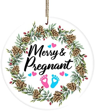 שמח והריון, מתנת הכרזת הריון, קישוט לחג המולד, קישוט הכרזת תינוקות RWMG 1