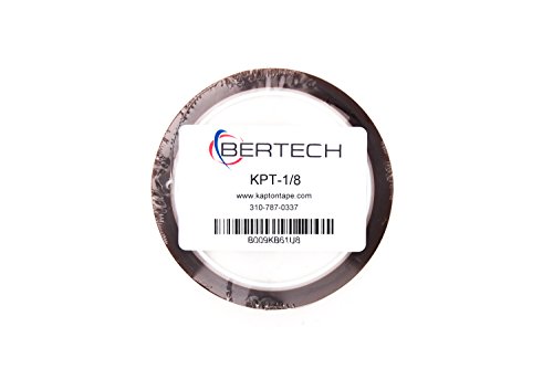 BERTECH - KPT -1/8 קלטת קפטון, 1 מיליון עבה, 1/8 אינץ 'רוחב x 36 מטר באורך, סרט קפטון עם דבק סיליקון,