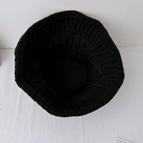מינאש נשים בנות חורף דלי חם כובע בצבע אחיד כובע כפת כבל שמנמן כבל