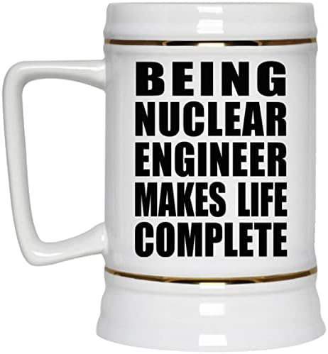 תכנון היותו מהנדס גרעיני הופך את החיים למושלמים, ספל קרמיקה קרמיקה 22oz שטיין עם ידית למקפיא, מתנות ליום הולדת