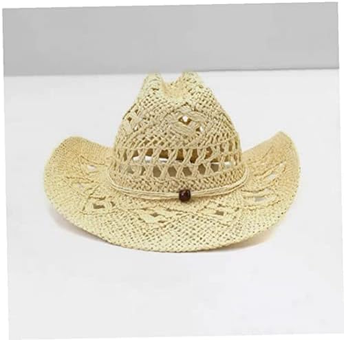 זורקים סגנון מערבי סגנון קש קאובוי כובע קיץ אריגה חלול כובע בוקרת כובע רחב לנשים גברים בז '22.05-22.83