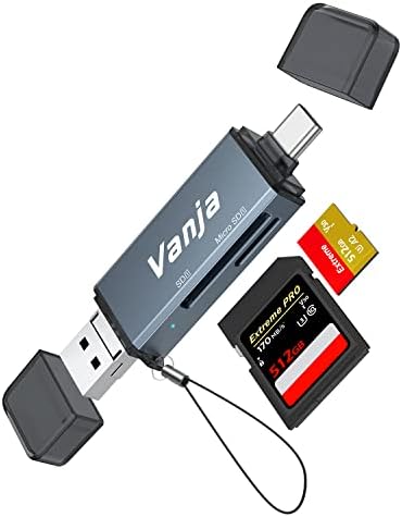 Vanja 3 ב-1 מיקרו קורא כרטיסי SD, USB-C-USB מיקרו USB נייד קורא כרטיסי זיכרון, מצלמה כרטיס SD מתאם SD,