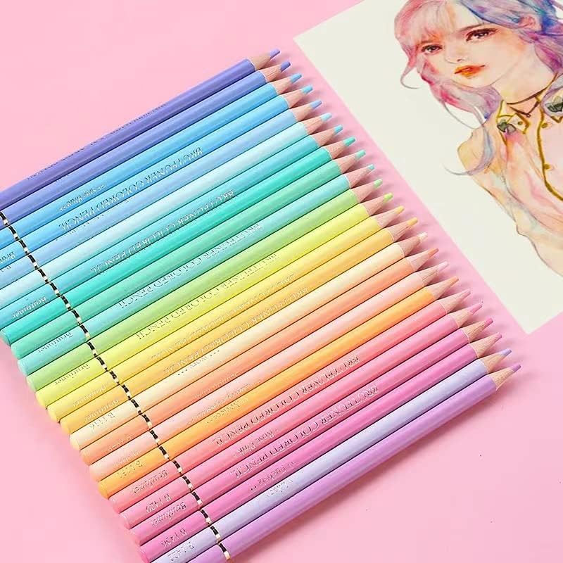 24 עפרונות צבעוניים - פרימיום ליבה רכה 24 צבעים ללא כפילויות סט עיפרון צבעוני לספרי צביעה למבוגרים, רישום