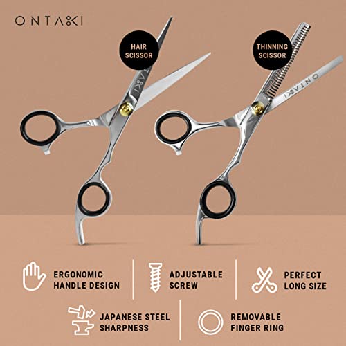 אונטאקי שיער חיתוך מספריים דליל מספריים ערכת - 7 אורך כולל מקצועי שיער מספריים סט - יפני פלדה שיער מספריים