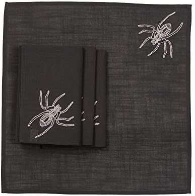 אופנות ביתיות של Xia Halloween Spider Web מפית, 20''x20 '', שחור