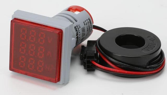 Manhua Miniature Digital Voltmeter עם Voltamonitor תצוגת LED בהירה Voltalamp 22 ממ חמישה צבע ריבועי
