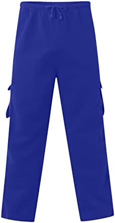 סרבלים לגברים של Uofoco עם משיכה וכיס רב כיס מכנסי טיול מזדמנים מכנסי מטען אימון כותנה לגברים