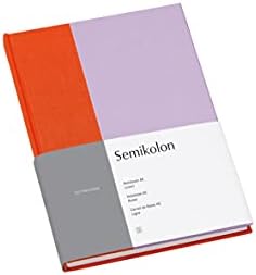 מחברת Semikolon A5, 176 עמודים של נייר שוודי משובח, דפים שלוט, כיסוי לבנדר מנדרינה