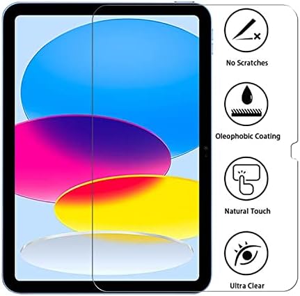Xunylyee 2-Pack, מגן מסך התואם ל- iPad דור 10 10.9 , זכוכית מחוסמת לאייפד דור 10 שחרור 2022