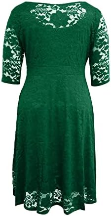 שמלות שקיעה של Fragarn לנשים, טמפרמנט נשים שרוול שרוול בן שלושה רבעים שרוול צבע אחיד בצבע אחיד