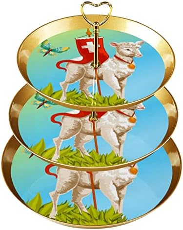 3 שכבת קאפקייקס סטנד מגדל מגדל מציג את מחזיק הקאפקייקס מגדל עץ קינוח למסיבות לאירועים עיצוב, דפוס מרוקאי