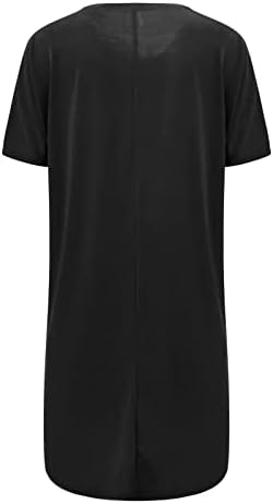 חולצות פשתן של נוקמופו לנשים אופנה שרוולים קצרים רופפים כיסים מזדמנים בצבע אחיד חולצת טריקו צוואר עגול
