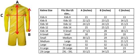 שוער Kelme Jersey Pro Set Bundle - חולצת שוער מרופדת ומכנסיים קצרים - מבוגרים וגדלי ילדים