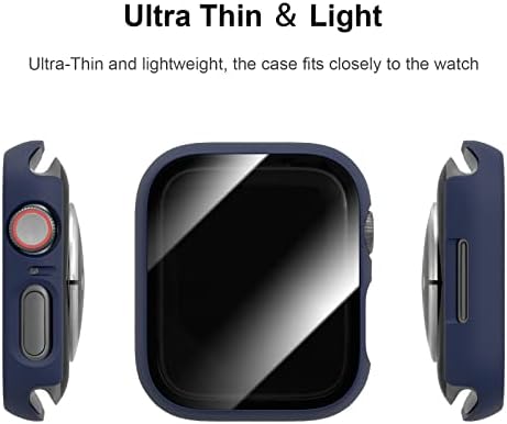 6 מארז חבילות עם מגן מסך זכוכית מחוסמת עבור Apple Watch Series 8 Series 7 41 ממ, Jerxun ultra-Duting Strack