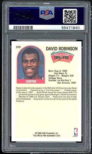 כרטיס טירון של דייוויד רובינסון 1989-90 חישוקים 310 PSA 8