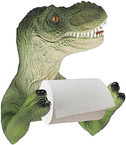 מחזיק גליל נייר דינוזאור, מחזיק גליל טואלט, קיר שרף ללא קידוח מגבת מגבת מחזיק עצמי לחדר אמבטיה מלון ביתי