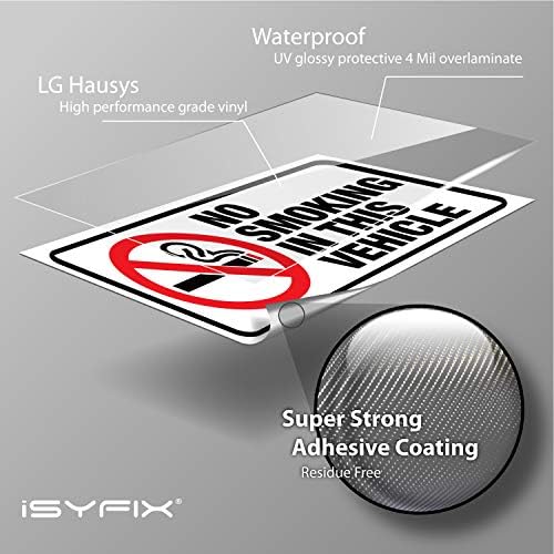 Isyfix ללא מדבקות מדבקות עישון לרכבים ומכוניות-6 חבילות 3x1.5 אינץ