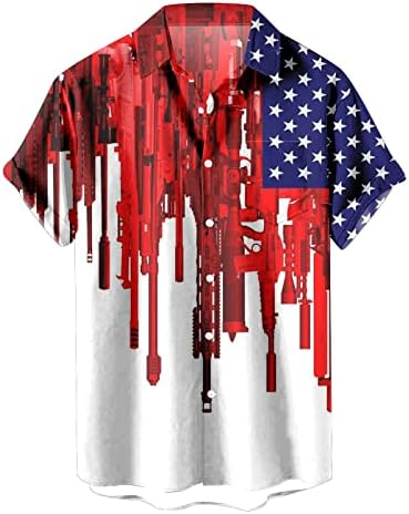 מיאשוי עבודת חולצות גברים גברים של אמריקאי דגל פטריוטית חולצות לגברים 4 של יולי גברים של קצר שרוול כפתור