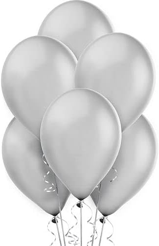 AMSCAN AMSCAN PEALLOUS PEARLIDED BALLOONS APPARSERACHARY, 5 , כסף