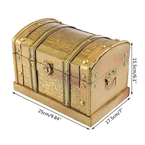 וולנוטה רטרו קופסת עץ קישוט שולחן עבודה אוצר חזה פנינה חזה קופסת אחסון וינטג