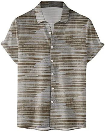 חולצת שרוול קצרה של גברים רטרו שמן שמן צביעת חולצות הוואי מזדמנים כפתור בסיסי במורד חולצות חוף חולצה טרופית
