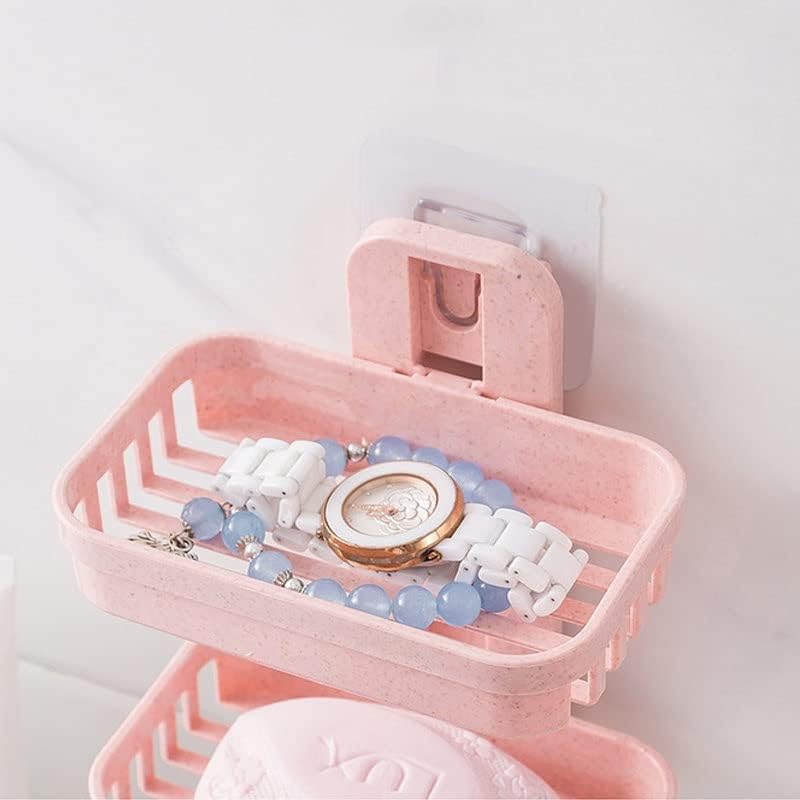 אמבטיה מדף סבון כלים פלסטיק מחזיקי מטבח אחסון מתלה קיר רכוב פעמיים סיפון ניקוז