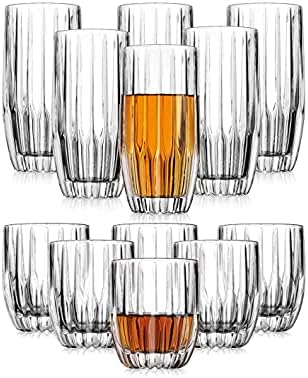 זכוכית משקאות סט הייבול דוף כוס מים מיץ כוס קפל על ידי גודינגר– סט של 12