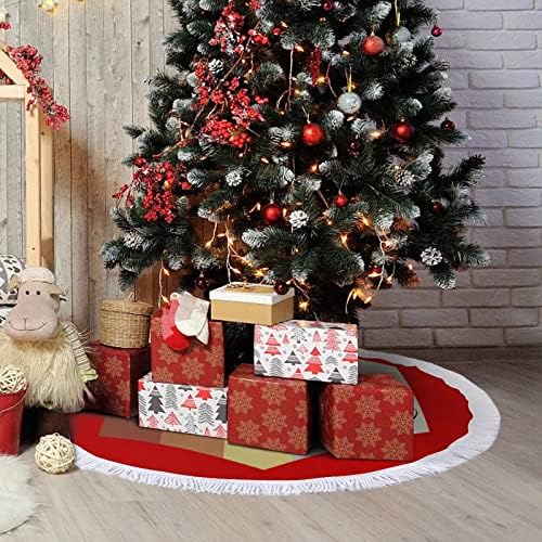 חצאית עץ חג המולד של קשת קשת לקישוטים למסיבות חג עם תחרה ציצית