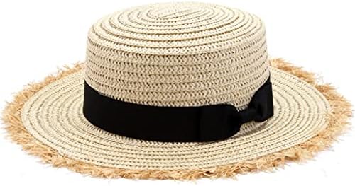לרכוש כובעי שמש שטוחים בקיץ לנשים צ'אפו פמינינו כובע קש פנמה צד עם כובע דלי חוף פנינה