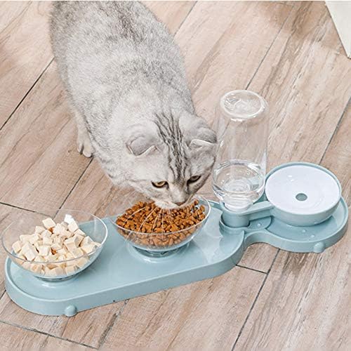 מתקן מים מזין לחיות מחמד מוצר לחיות מחמד חתול כפול מזון האכלת מיכל קערה עם מתקן מים עבור כלב חתלתול