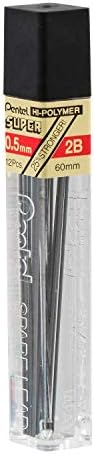 Pentel Graphgear 1000 עיפרון מכני ,, חבית שחורה, 1 כל אחד, מטאלי אפור & ® סופר היי-פולימר® מובילים, 0.5 ממ,