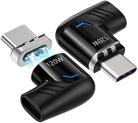 Sheeast USB C מתאם מגנטי זווית ימנית זווית 2 חפץ מהיר טעינה מהירה 100W מתאם USB C מגנטי C 5PIN