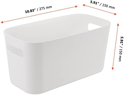 Sinjeun 6 Pack 11 אינץ 'ארוך פלסטיק לבן אמבטיה אמבטיה מארגן מארגן אש אחסון, פח מארגן פלסטיק לבן ביתי