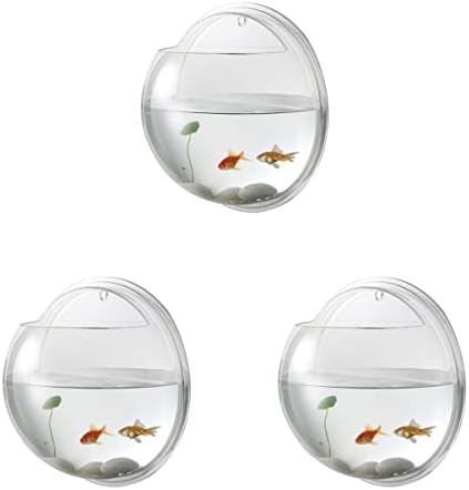 צמחים עיצוב אדנית זכוכית תלויה 3 יח 'שקוף דגים תלויים טנק דגים שקוף מיכל דגים תלייה טנק דגים מיכל דגים- אגרטל
