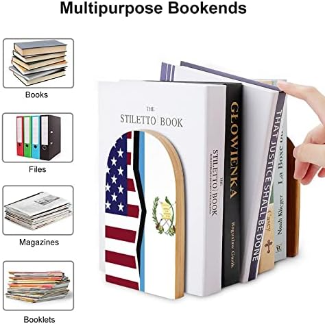 ארצות הברית וגואטמלה דגל ציור עץ סוף ספרים דקורטיבי ללא החלקה ספר סוף 1 זוג 7 * 5 אינץ