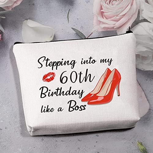 MBMSO מתנות ליום הולדת 60 לנשים תיק קוסמטי של יום הולדת 60 מתנות בנות 60 נכנסות ליום ההולדת ה -60