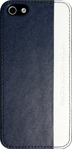 מארז עור טלפונים ניידים של אסטון מרטין - אריזה קמעונאית - כחול עמוק/לבן