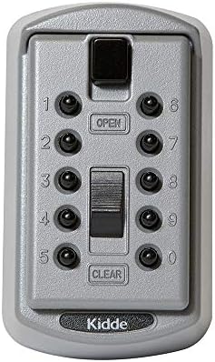קיד נקודת גישה 001170 מפתח בטוח מקורי דק לדחוף כפתור שילוב קבוע מפתח מנעול תיבה, 2-מפתח, טיטניום אפור
