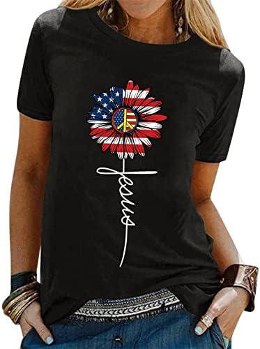 נאפו אמריקאי דגלי חולצות נשים ארהב גרפי כותנה חולצות חיצוני מסיבת מועדון טי אופנה רפוי קצר שרוול